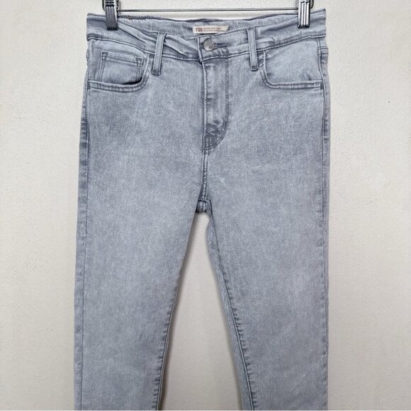 Levi's Womens 26 720 High Rise Super Skinny Jeans Grey Wash - Picture 3 of 16